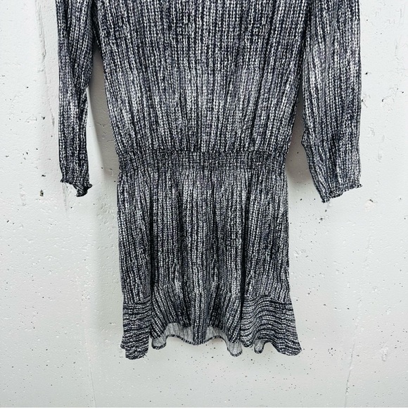 Joie size XS Black White Smocked Waist Mini Dress - Picture 5 of 14